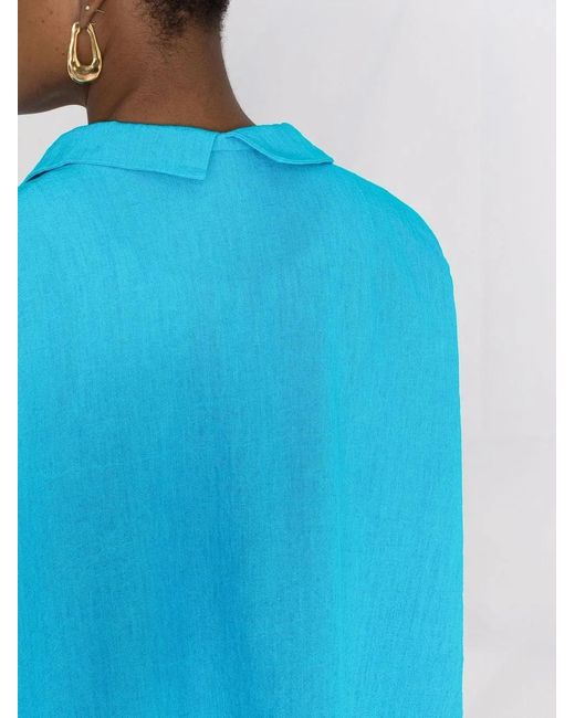 Daniela Gregis Blue Oversized Open Front Coat