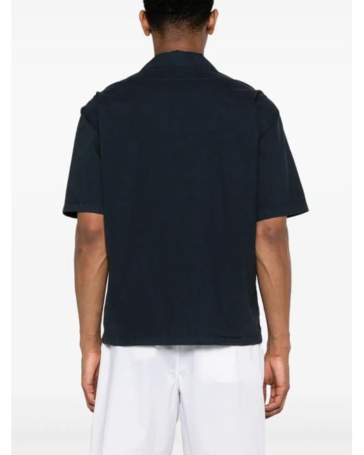 Aspesi Black Camp-Collar Cotton Shirt for men