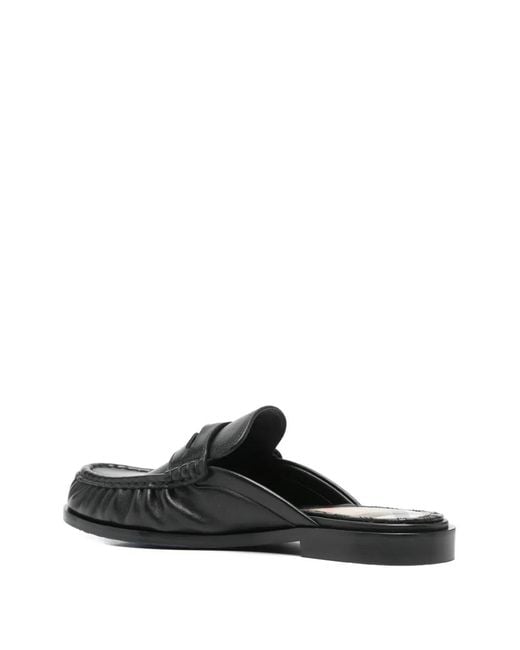 Burberry Black Leather Cadet Mules