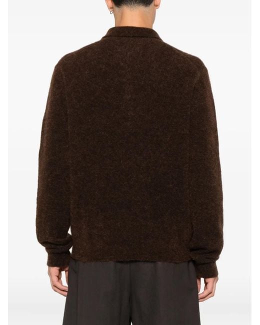 sunflower Brown Polo-Neck Buttoned Sweater for men