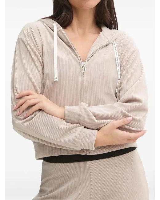 Juicy Couture Natural Liv Ribbed Zip-Up Hoodie