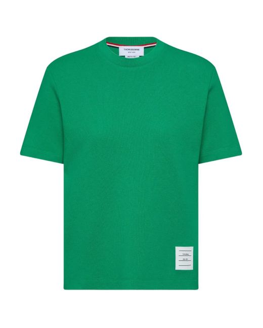 Thom Browne Green 4-Bar Stripe T-Shirt