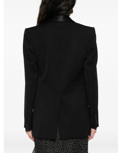 Chloé Black Satin-Lapel Blazer