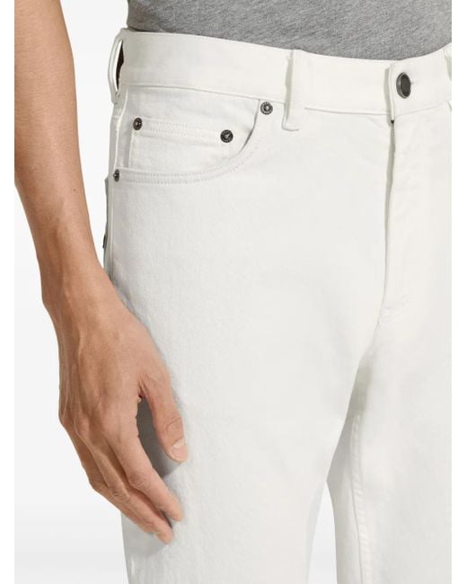 Zegna White Roccia Rinse-Washed Jeans for men