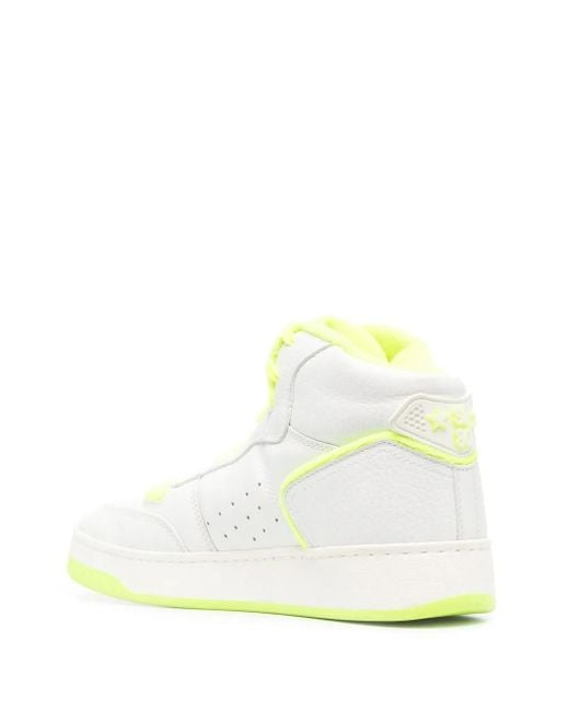 Saint Laurent White Two-Tone High-Top Sneakers