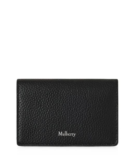 Mulberry Black Continental Grained Leather Card Holder for men