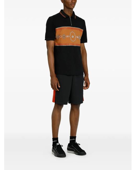 Ahluwalia Black Radha Zip-Fastening Polo Shirt for men