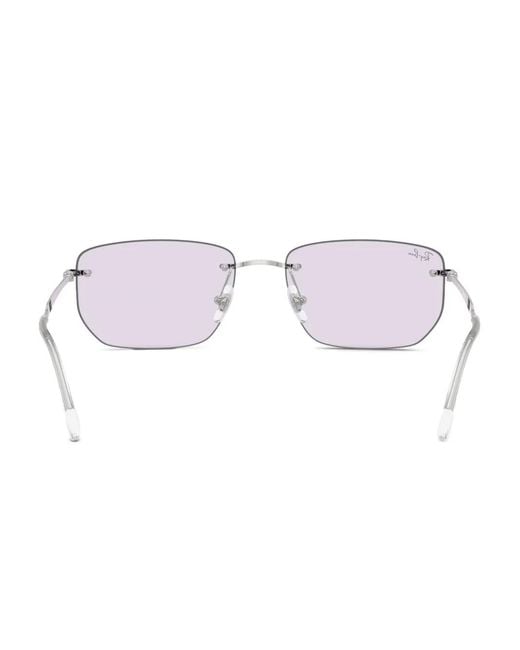 Ray-Ban Pink Rimless Rectangle Sunglasses
