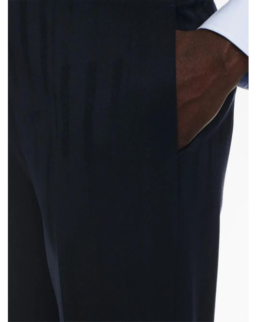 Off-White c/o Virgil Abloh Blue Mid-Rise Tailored Trousers for men