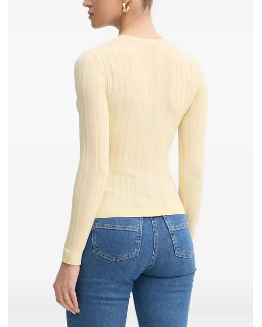 Elisabetta Franchi Blue Ribbed Button Cardigan
