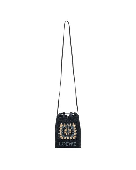 Loewe White Crochet-Knit Cross Body Bag