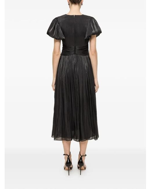 Nissa Black Crystal Detail Midi Dress