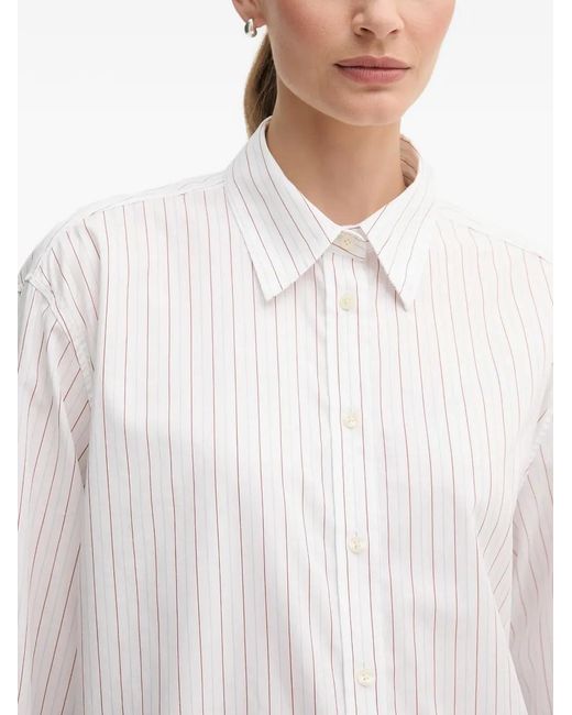 Gant White Striped Buttoned Shirt