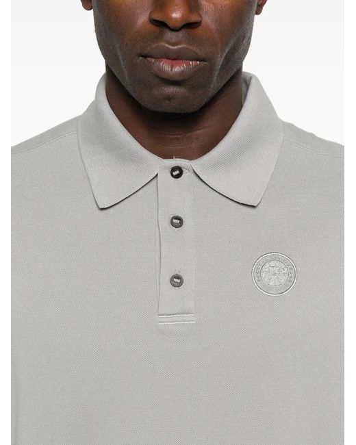 Canada Goose Gray Polo À Patch Logo for men