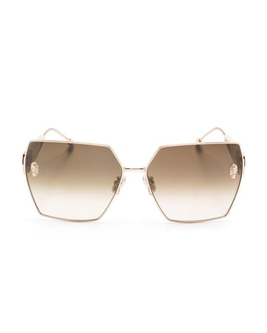 Philipp Plein Natural Geometric-frame Sunglasses
