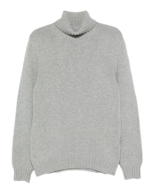 Fedeli Gray Turtleneck Sweater for men