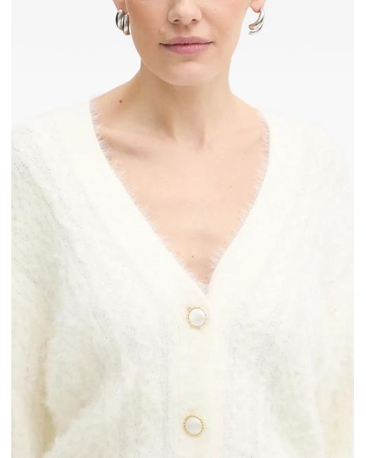 V-neck cardigan Guess de color White