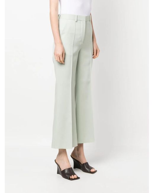 Lanvin White Cropped Flared Trousers