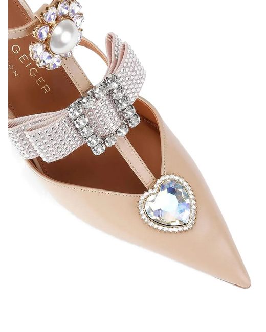Kurt Geiger White Bow Point Gladiator Embellished Pumps