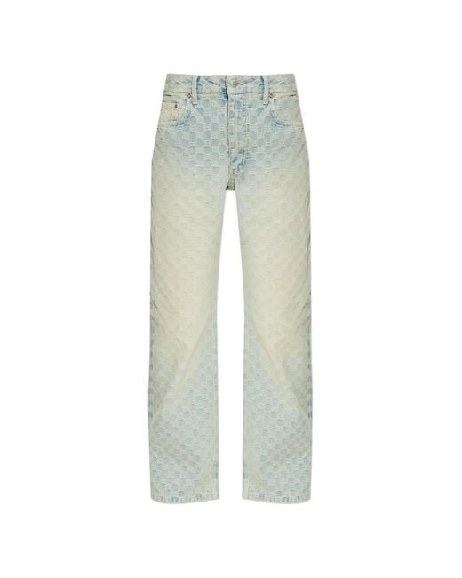 M I S B H V Green Jean À Monogramme En Jacquard