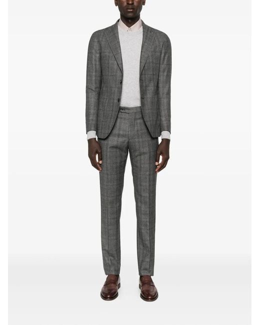 Tagliatore Gray Checked Suit for men