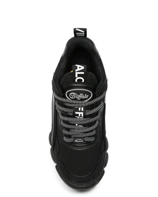 Buffalo Black Logo-Tape Chunky-Sole Sneakers