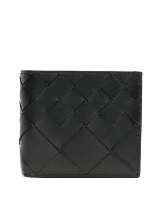 メンズ Bottega Veneta Intrecciato Bi-fold Leather Wallet Black
