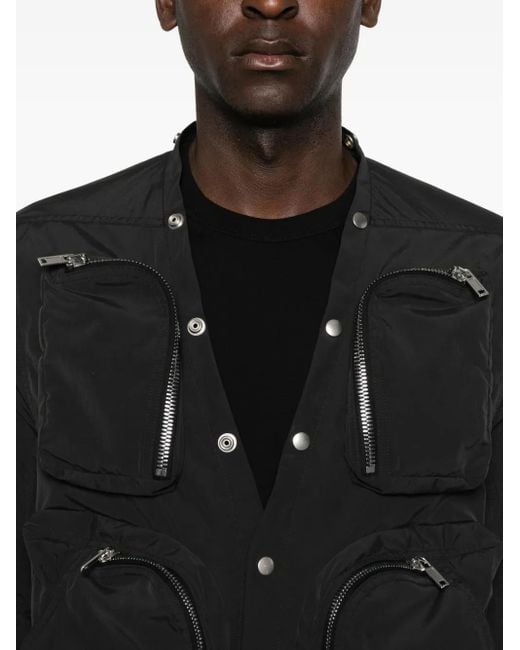 Chaqueta con múltiples bolsillos Rick Owens de hombre de color Black