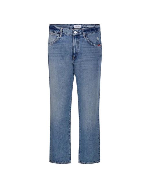 AMISH Blue Distressed Straight-Leg Jeans for men