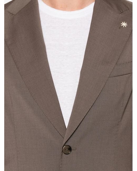 Manuel Ritz Brown Single-Breasted Two-Piece Suit for men
