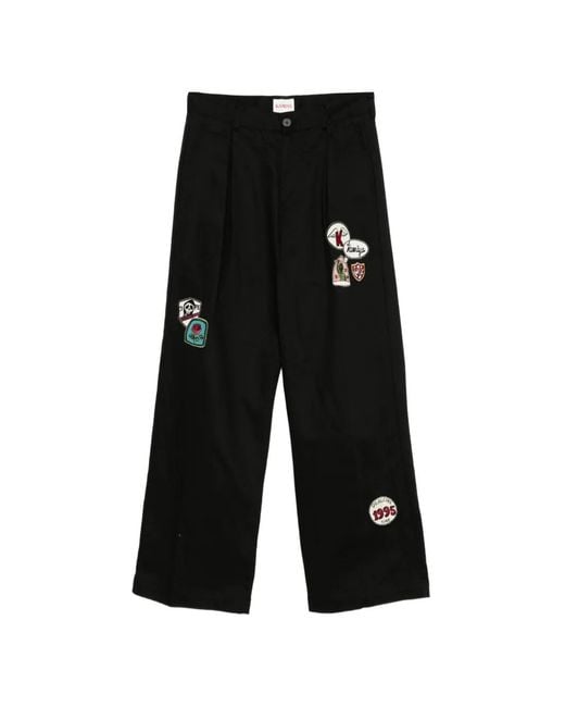 KAMIYA Black Patch-Detail Pleated Trousers for men
