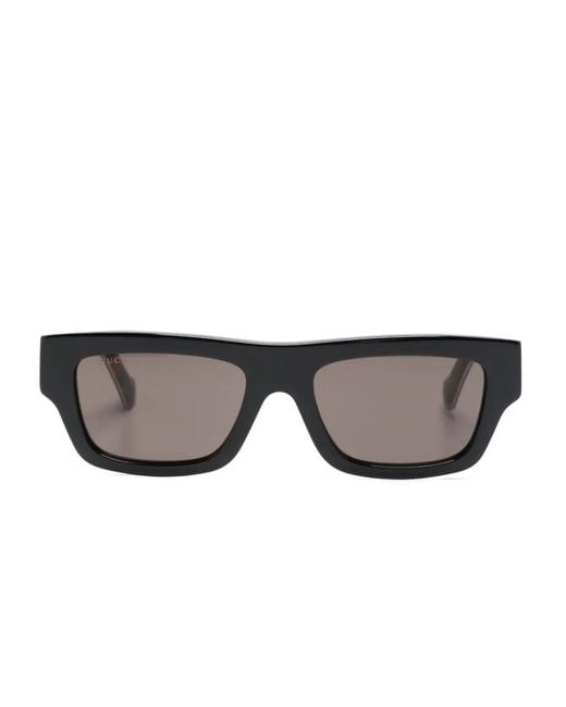 Gucci Gray Square-Frame Tinted Sunglasses