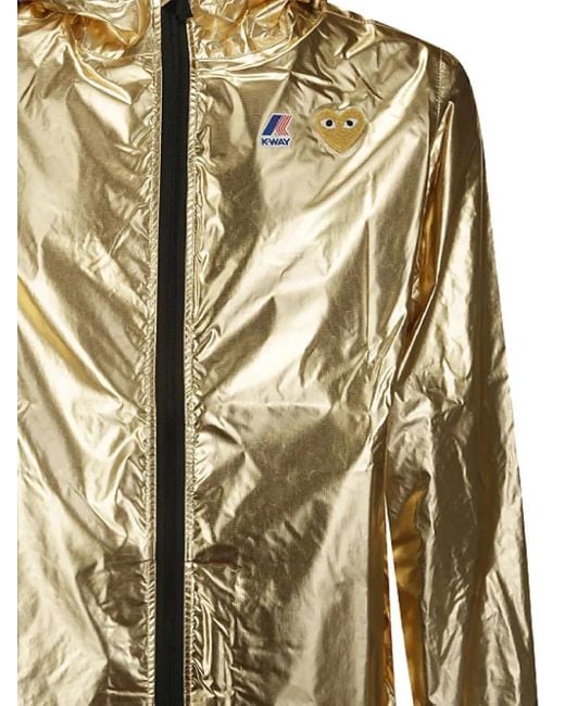 COMME DES GARÇONS PLAY X K-way Heart フーデッドジャケット Metallic