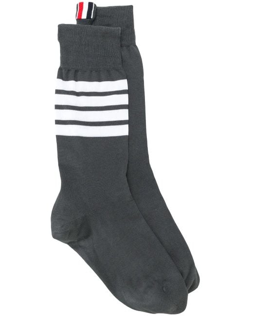 Thom Browne Gray 4-Bar Socks
