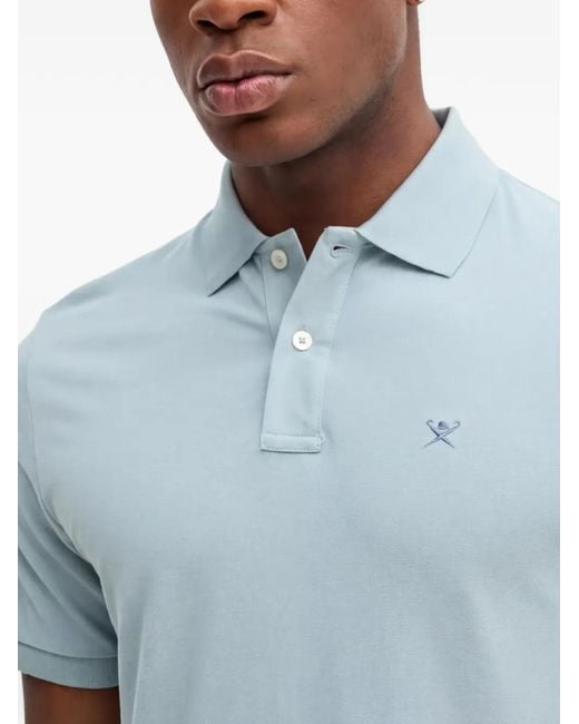 Hackett Blue Button Polo Shirt for men
