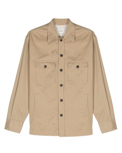 Tintoria Mattei 954 Natural Spread-collar Cotton Shirt Jacket for men