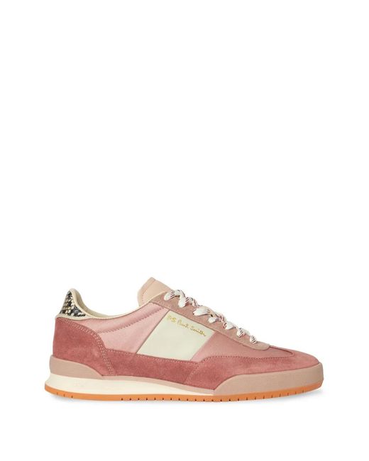Paul Smith Pink Dover Snakeskin-Effect Panelled Sneakers