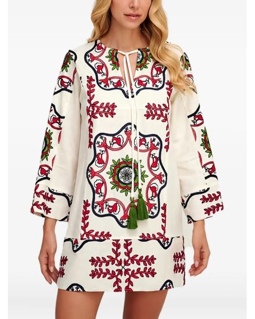 Pearl & Caviar White Embroidered Mini Dress