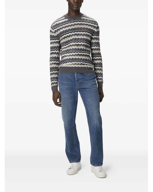 Missoni Gray Chevron-Pattern Sweater for men