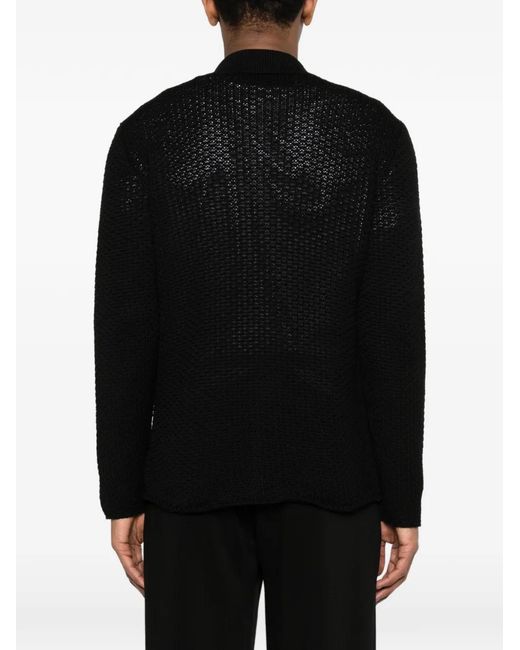 Tagliatore Black Button Pocket Knitwear for men