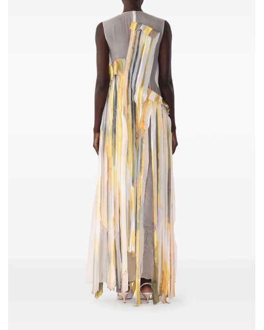 Jason Wu Metallic X Robert Rauschenberg Robe Longue À Design Sans Manches