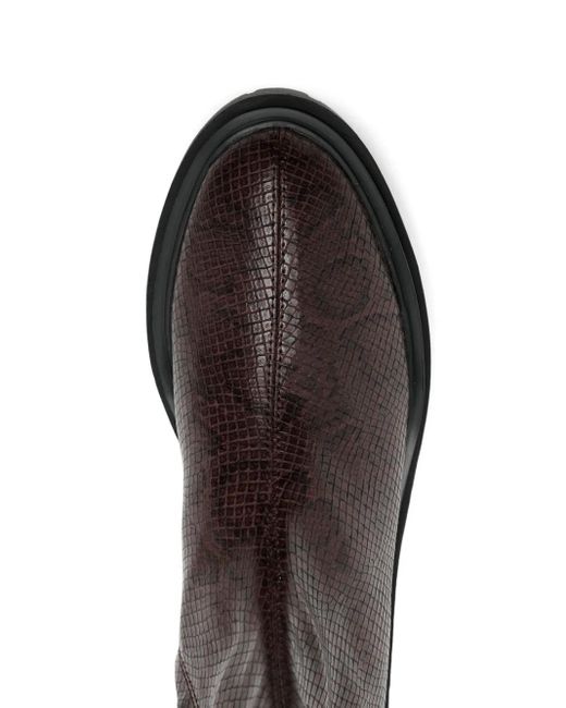 Senso Brown Peyton Iii 50Mm Snakeskin-Effect Boots