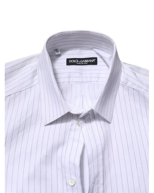 Dolce & Gabbana Purple Striped Poplin Martini Shirt for men