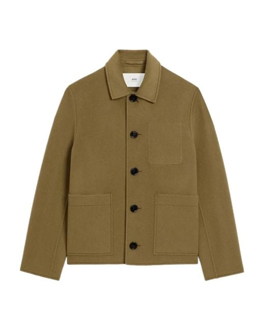 Camicia Con Tasca Applicata E Bottoni di AMI in Green da Uomo