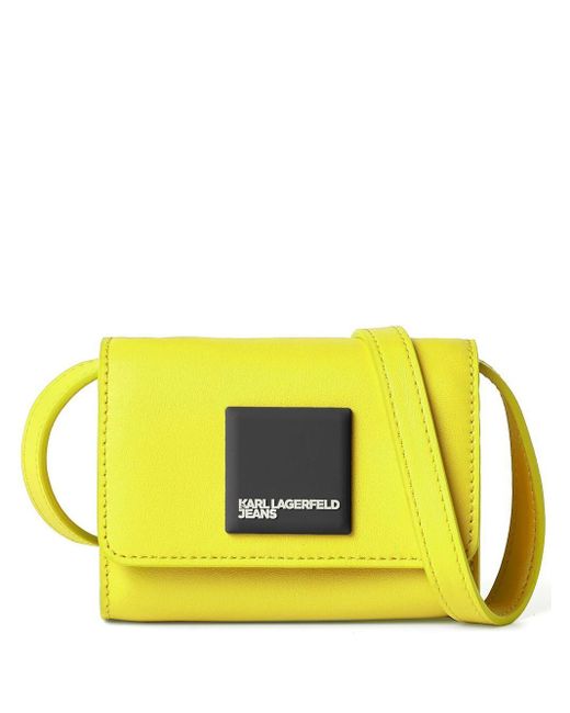 Karl Lagerfeld Yellow Tech Logo-patch Nano Bag