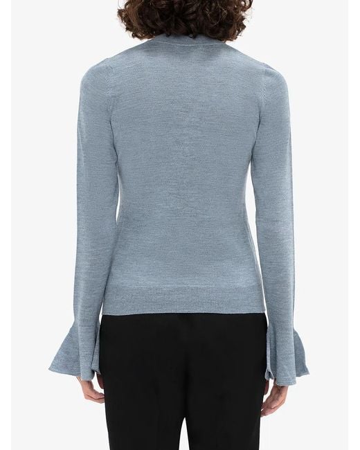 J.W. Anderson Blue Flared-Cuff Logo Pullover