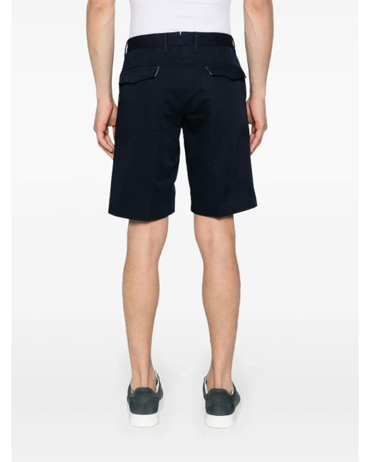 Incotex Blue Logo-Embroidered Linen-Blend Chino Shorts for men