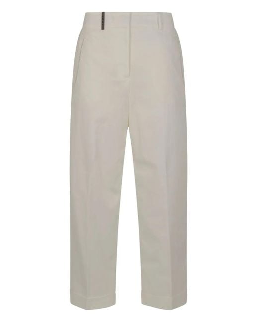 Peserico White Tailored Straight-Leg Trousers