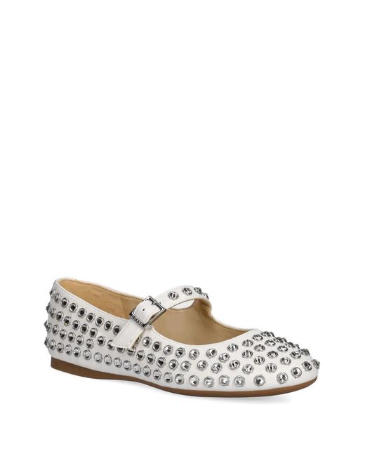 Guess White Studded Ballet Flats