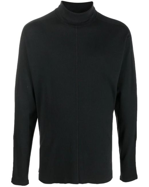 MM6 by Maison Margiela Black Roll-Neck Ribbed-Knit Jumper for men